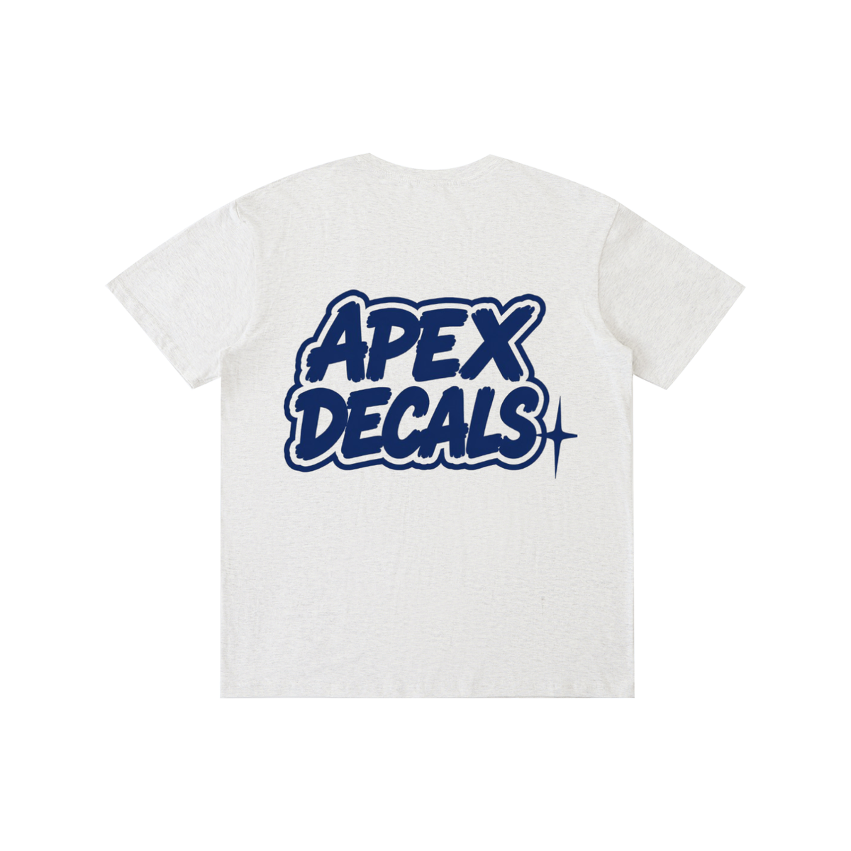 Pure Cotton Apex Decals ((White-Navy Blue) Tee