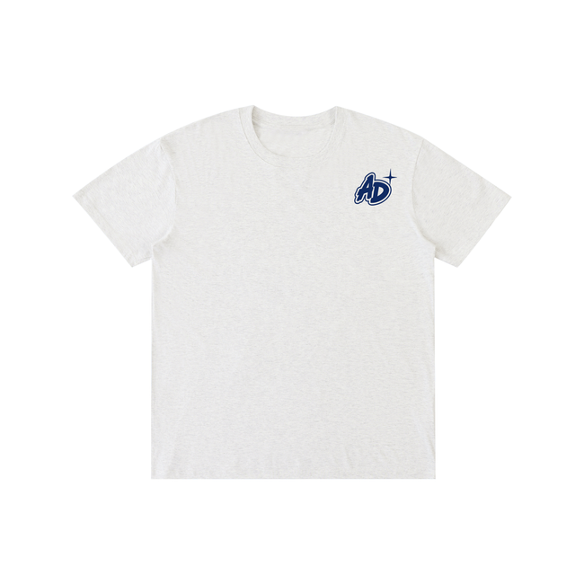 Pure Cotton Apex Decals ((Gray-Navy Blue) Tee