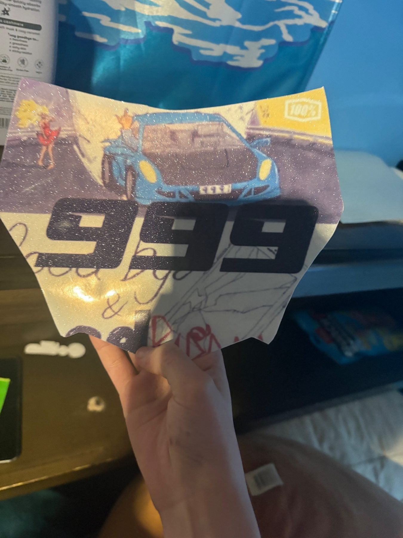 Custom number plate decal